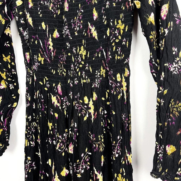 Kimchi Blue Womens XS Black Dark Floral Midi Dress Witch Halloween Costume Fall - Picture 5 of 5